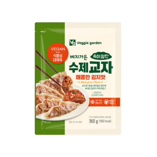 베지가든 속이 알찬 수제교자 매콤한 김치맛360g 베지박스 비건 채식 치즈